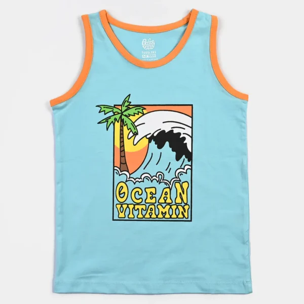 Boys Cotton Jersey Sando Ocean