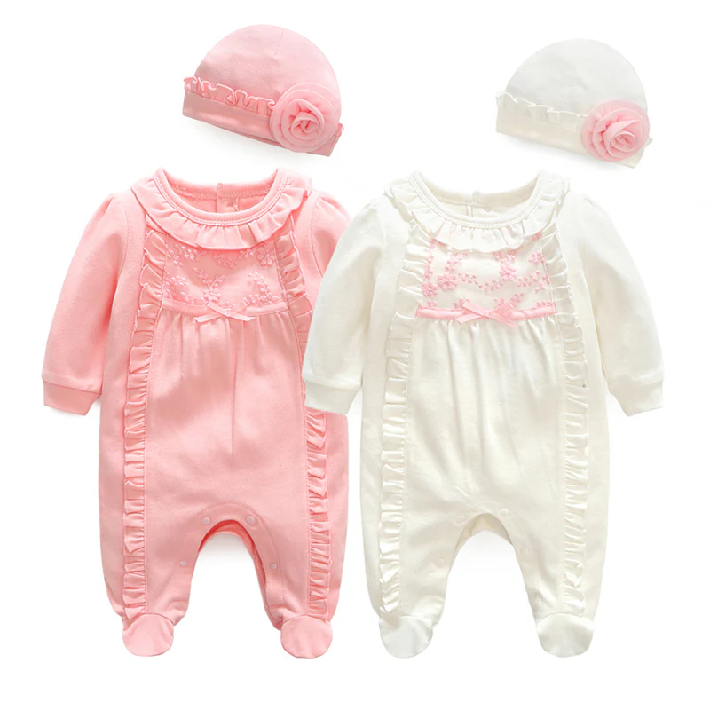 LONG SLEEVE BABY GIRL ROMPER WITH HAT